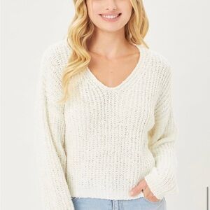 Cozy White Knit Sweater
